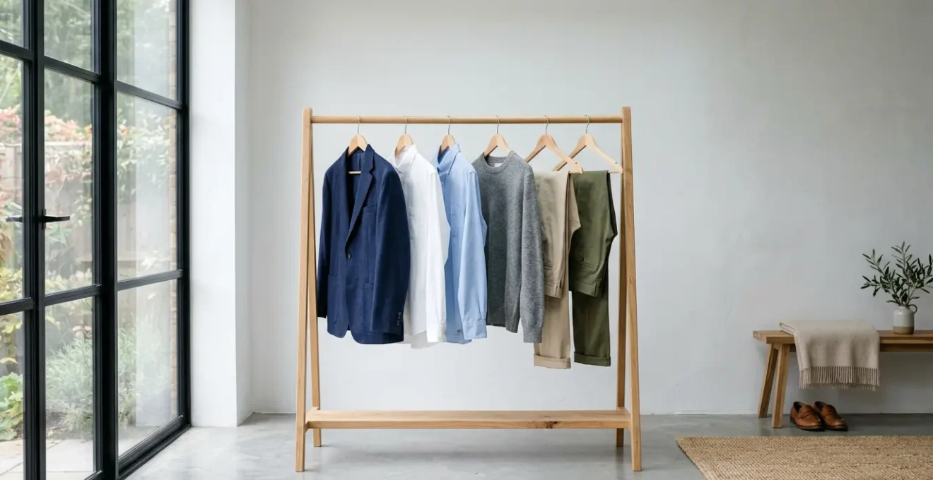 Vestiaire masculin intemporel et minimaliste avec pièces de qualité sélectionnées